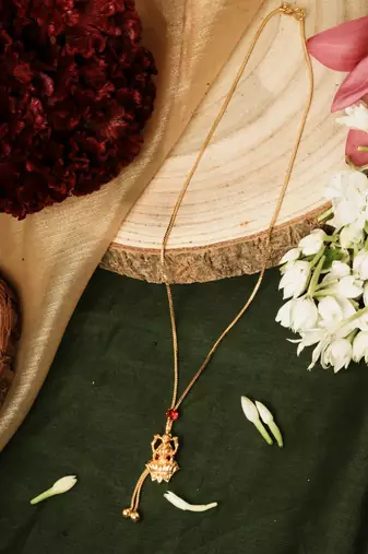 Gold-Plated Necklace with Laxmi Motif