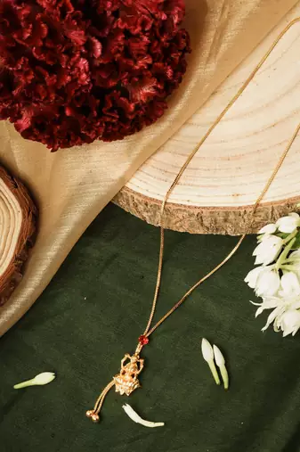 Gold-Plated Necklace with Laxmi Motif