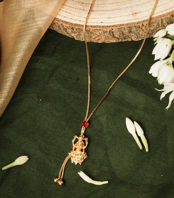 Gold-Plated Necklace with Laxmi Motif 4
