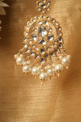 White Gold Kundan Necklace Set 6