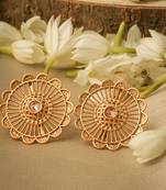 Gold-Plated Earrings with Flower Design