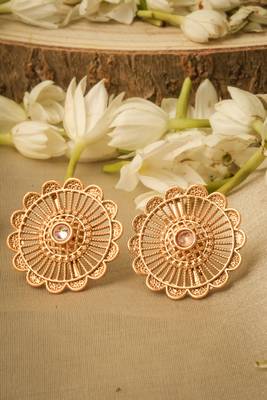 Gold-Plated Earrings with Flower Design 2