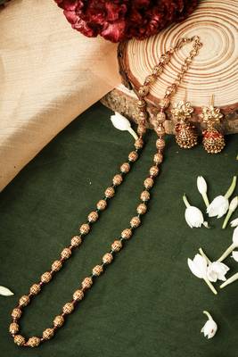 Gold-Plated Necklace and Jhumkas Set 1