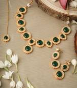 Jewelry Set with Green Emerald Stone Necklace Set