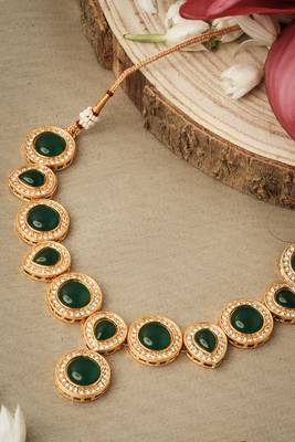 Jewelry Set with Green Emerald Stone Necklace Set 2
