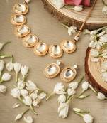 Stone Necklace and Earrings Set with White Stone Embellishments