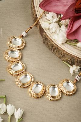 Stone Necklace and Earrings Set with White Stone Embellishments 2