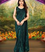 Green Party Wear Lycra Saree 