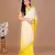 Lemon yellow Georgette Fabric Saree WITH UN-STITCHED BLOUSE