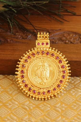 Kerala style gold platted krishna pendant