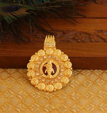 Kerala style gold platted krishna palakka pendant 1