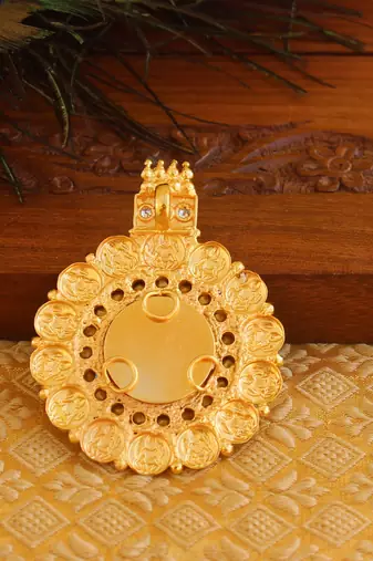 Kerala style gold platted krishna palakka pendant