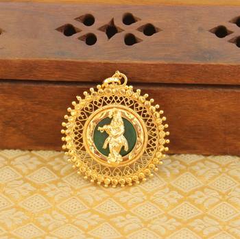 Kerala style gold platted krishna palakka pendant 1