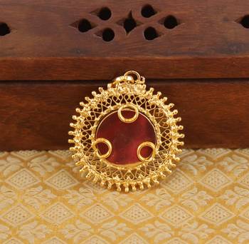 Kerala style gold platted krishna palakka pendant 3