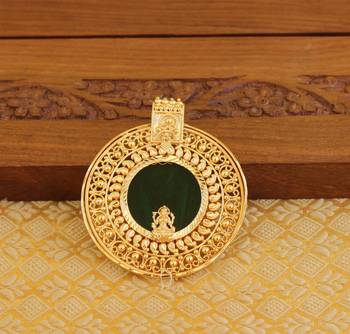 Kerala style gold platted lakshmi palakka pendant 1