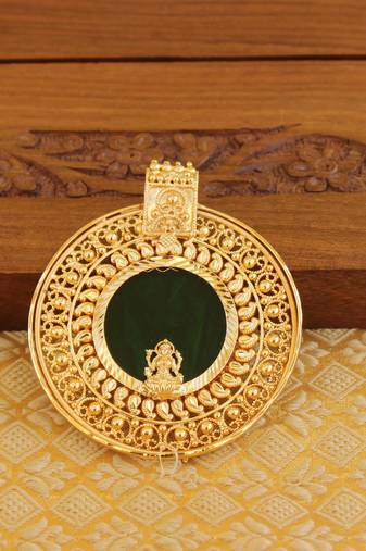Kerala style gold platted lakshmi palakka pendant