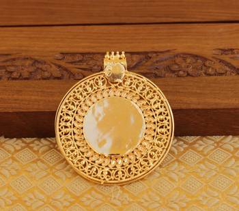 Kerala style gold platted lakshmi palakka pendant 3