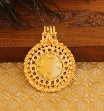 Kerala style gold platted lakshmi palakka pendant 3