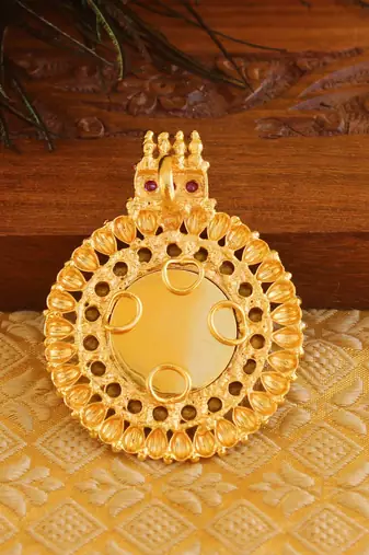 Kerala style gold platted lakshmi palakka pendant
