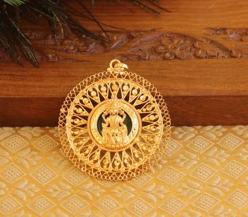 Kerala style gold platted lakshmi palakka pendant 1