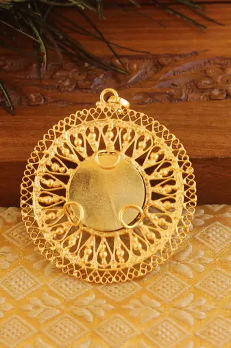 Kerala style gold platted lakshmi palakka pendant