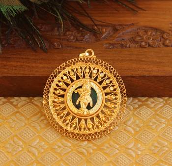 Kerala style gold platted krishna palakka pendant 1