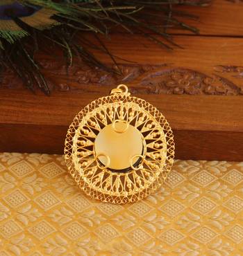Kerala style gold platted krishna palakka pendant 3