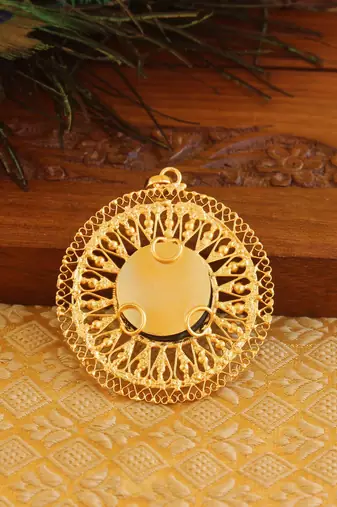 Kerala style gold platted krishna palakka pendant