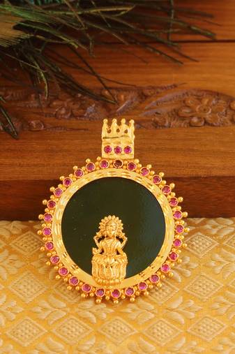 Kerala style gold platted lakshmi  palakka pendant