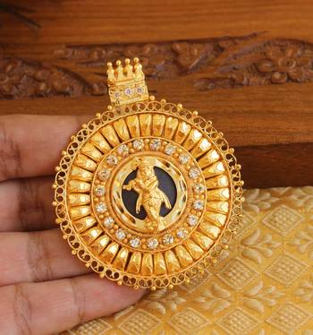Kerala style gold platted krishna palakka pendant 2