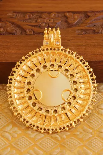 Kerala style gold platted krishna palakka pendant