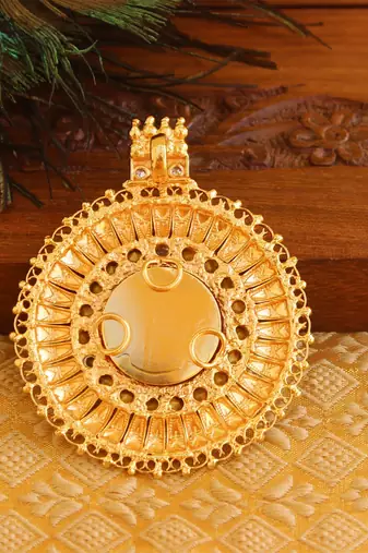 Kerala style gold platted krishna palakka pendant