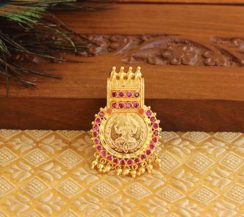 Kerala style gold platted lakshmi kasu pendant 1