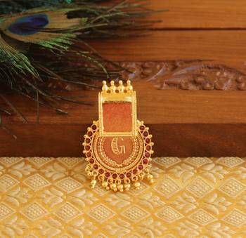 Kerala style gold platted lakshmi kasu pendant 2