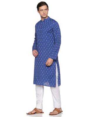 Paroksh woven design mandarin collar pure cotton kurta 2