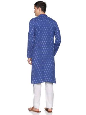 Paroksh woven design mandarin collar pure cotton kurta 3