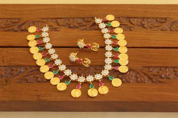 Gold platted cz necklace set 3