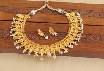 Gold platted ganesh ruby necklace set 3