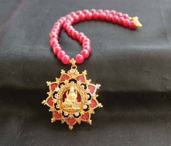 Kerala style gold platted lakshmi palakka necklace 1