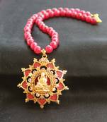 Kerala style gold platted lakshmi palakka necklace