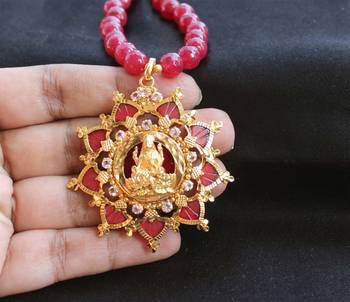 Kerala style gold platted lakshmi palakka necklace 2