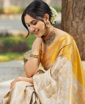  Multy Color Silk Blend Sarees With Blouse 3