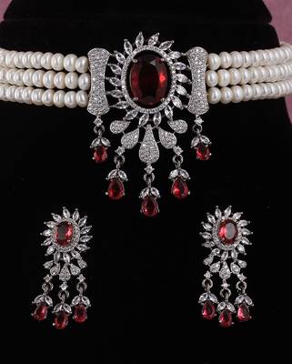 Natural fresh water pearls choker set 2