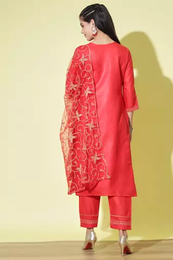  women cotton blend kurta pant set