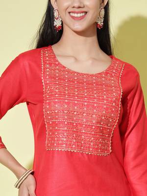  women cotton blend kurta pant set 3