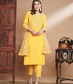  women cotton blend kurta pant set