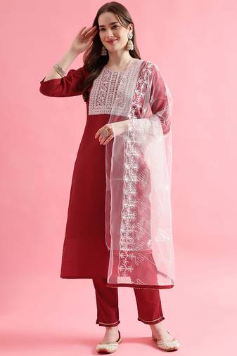  women cotton blend kurta pant set