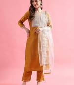  women cotton blend kurta pant set