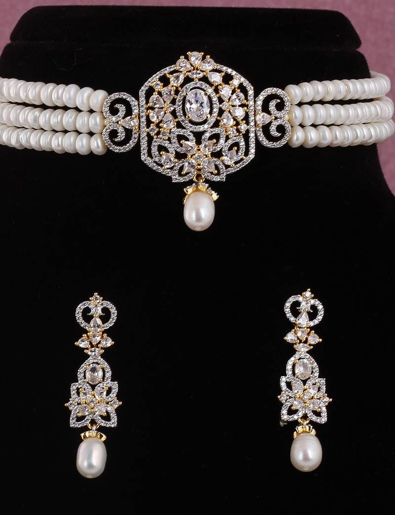Natural fresh water pearls choker set