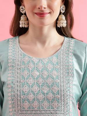  women cotton blend kurta pant set 4